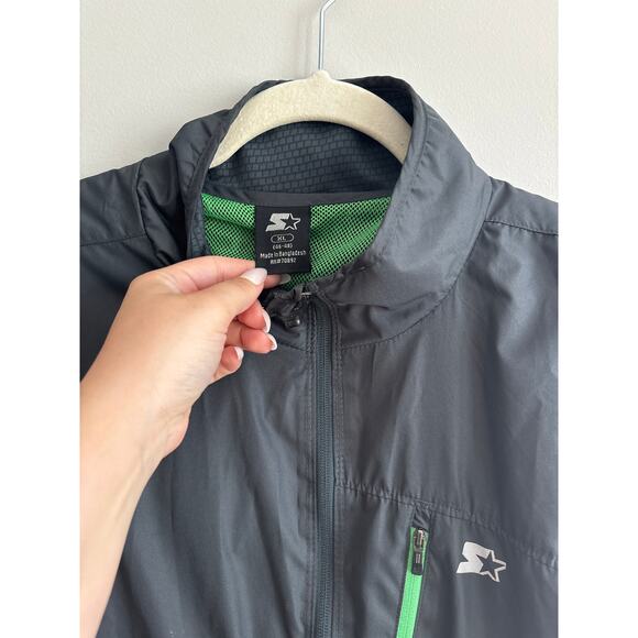 Starter Windbreaker Zip Up Jacket Gray Size XL - Picture 2 of 6